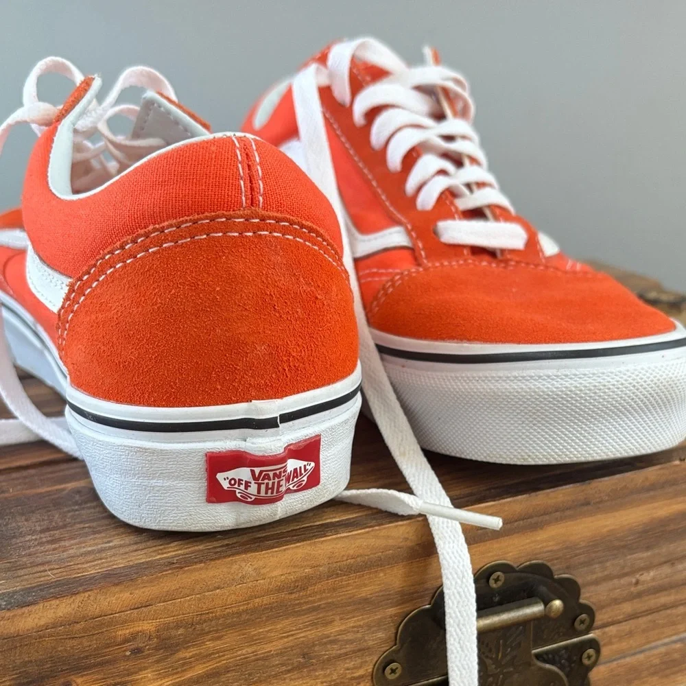 Vans Bold Orange and White Sneakers - Picture 2 of 3